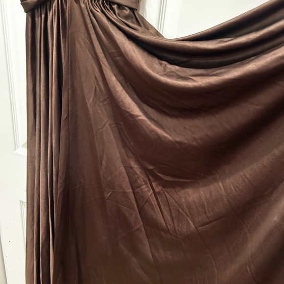 Marie Leavell Elegant Brown Sleeveless Dress S EUC - Picture 5 of 5